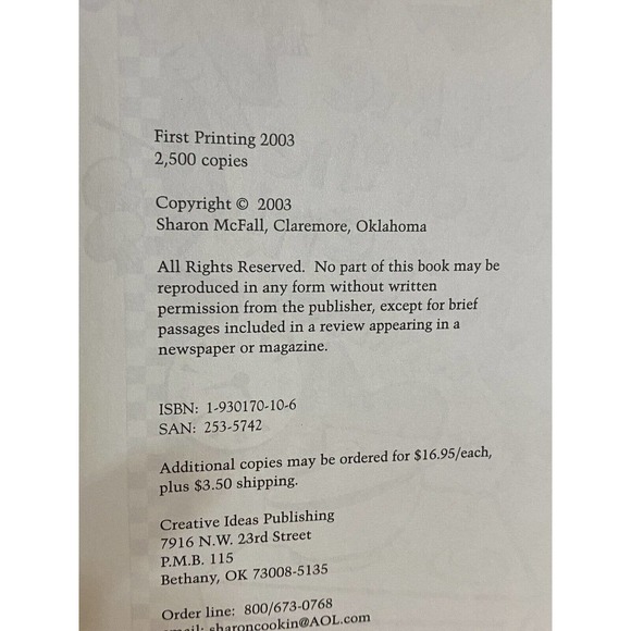 Get Me Out Of The Kitchen Cookbook 2003 Sharon & Gene McFall 1st Edition - Picture 3 of 12